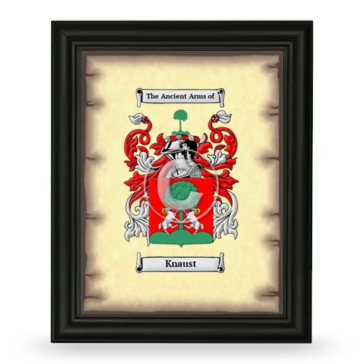 Knaust Coat of Arms Framed - Black