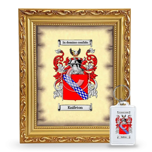 Knifeton Framed Coat of Arms and Keychain - Gold