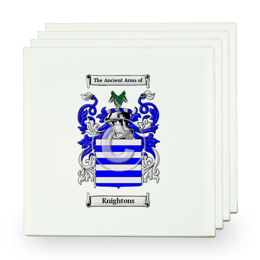 Knightons Set of Four Small Tiles with Coat of Arms