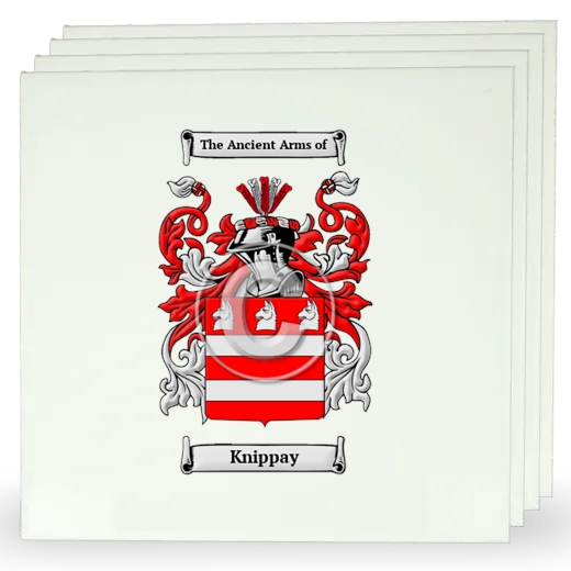 Knippay Set of Four Large Tiles with Coat of Arms