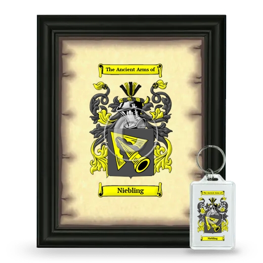 Niebling Framed Coat of Arms and Keychain - Black