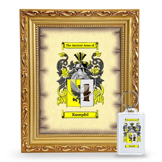 Knoepfel Framed Coat of Arms and Keychain - Gold