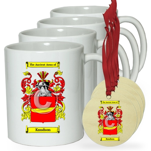 Knudson Set of 4 Classic Mugs and Ornaments