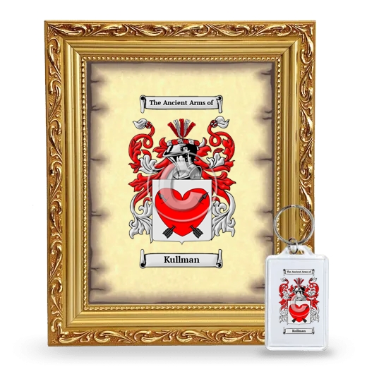Kullman Framed Coat of Arms and Keychain - Gold