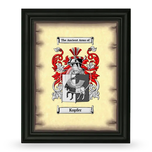 Kopfer Coat of Arms Framed - Black