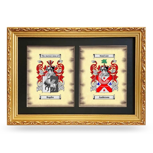 Double Coat of Arms Framed - Gold