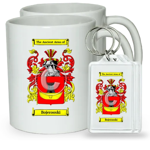 Bojerooski Pair of Coffee Mugs and Pair of Keychains