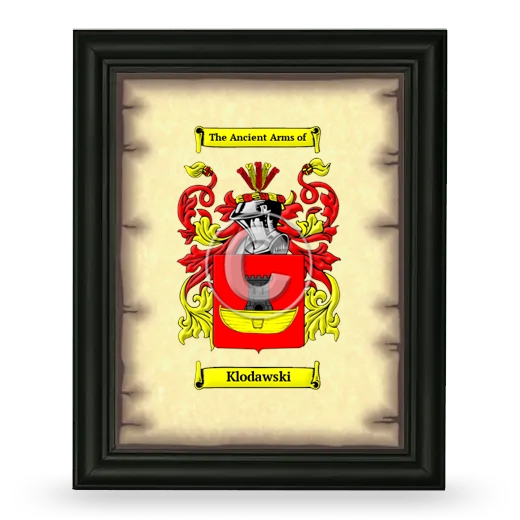 Klodawski Coat of Arms Framed - Black