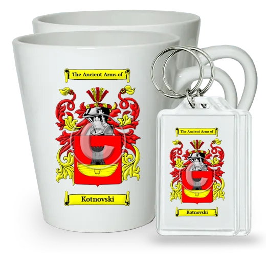 Kotnovski Pair of Latte Mugs and Pair of Keychains