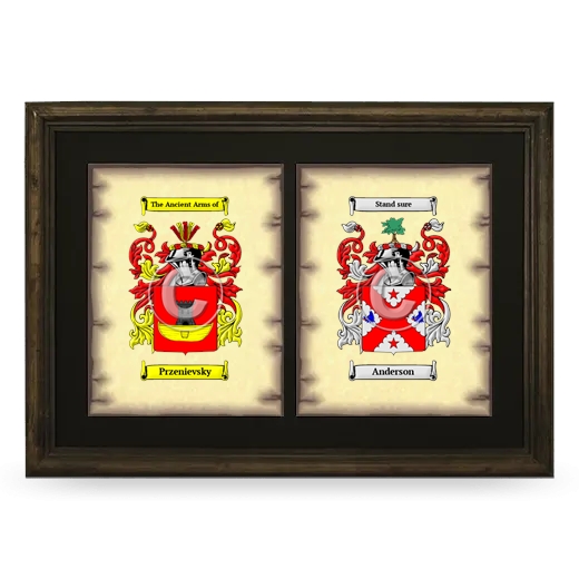 Double Coat of Arms Framed - Brown