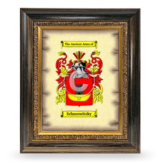 Schurowitzky Coat of Arms Framed - Heirloom