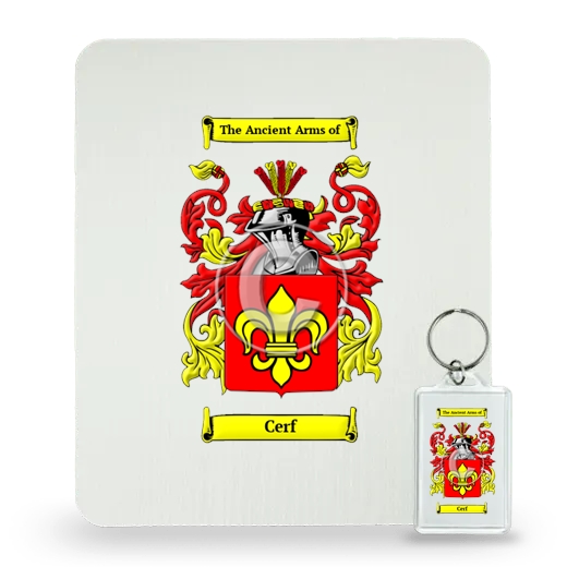 Cerf Mouse Pad and Keychain Combo Package