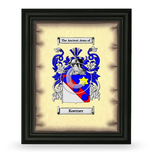 Koerner Coat of Arms Framed - Black