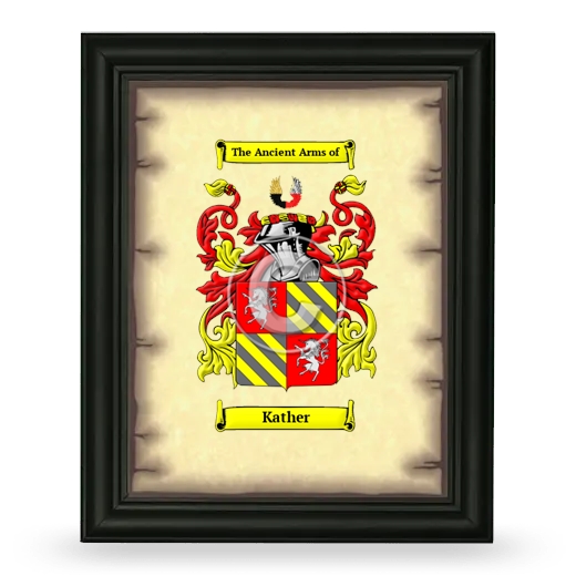 Kather Coat of Arms Framed - Black