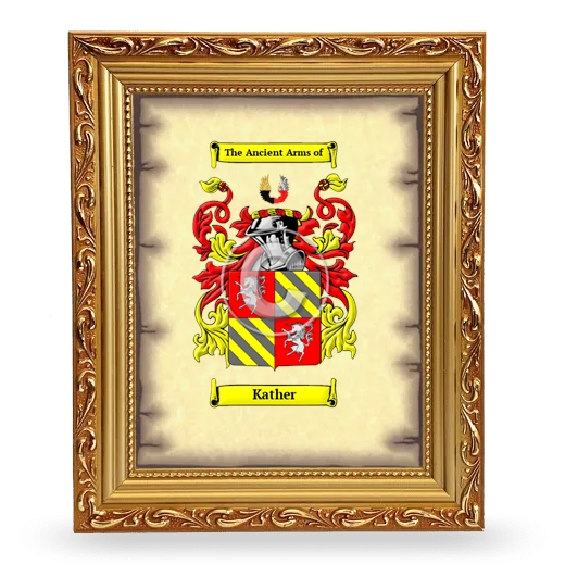 Kather Coat of Arms Framed - Gold