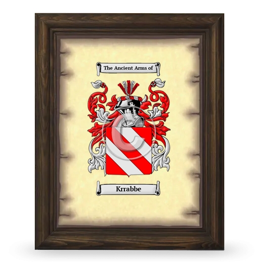 Krrabbe Coat of Arms Framed - Brown