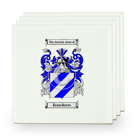 Kraackeres Set of Four Small Tiles with Coat of Arms