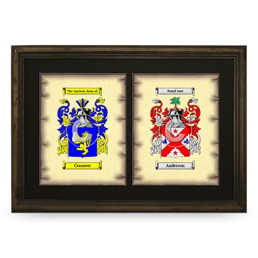 Double Coat of Arms Framed - Brown