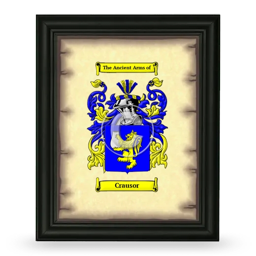 Crausor Coat of Arms Framed - Black