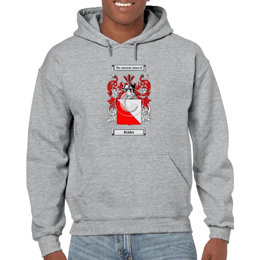 Krider Grey Unisex Coat of Arms Hooded Sweatshirt