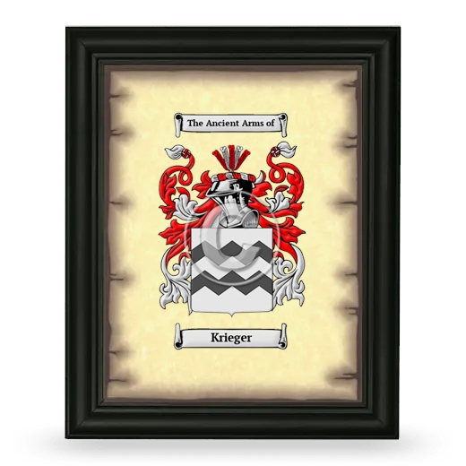 Krieger Coat of Arms Framed - Black