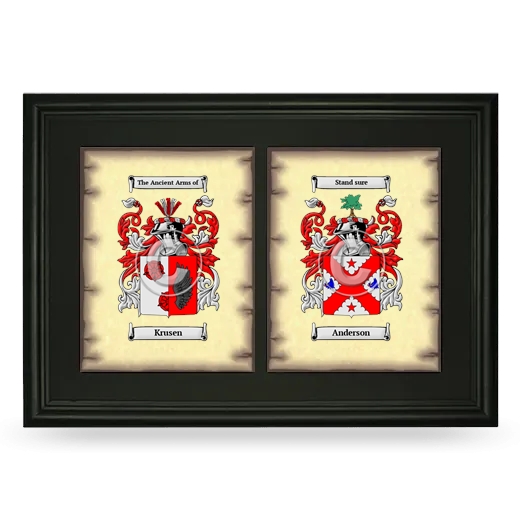 Double Coat of Arms Framed - Black