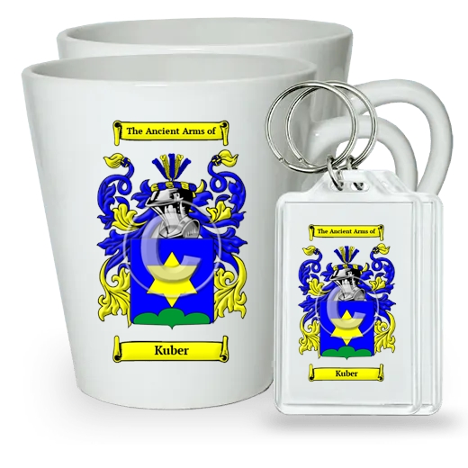 Kuber Pair of Latte Mugs and Pair of Keychains