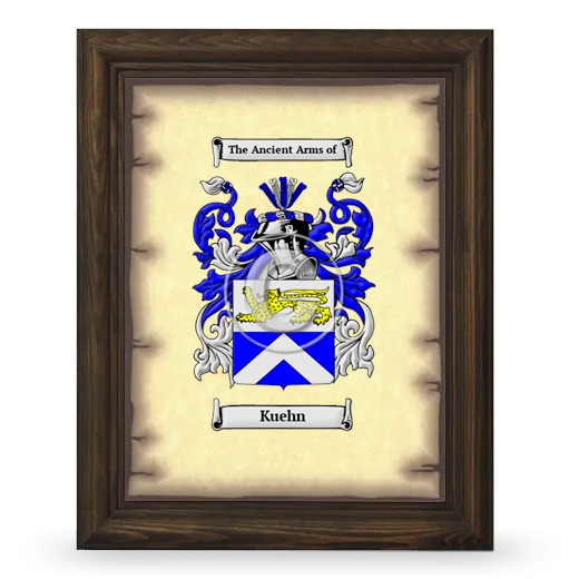 Kuehn Coat of Arms Framed - Brown