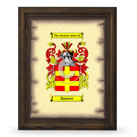 Kuester Coat of Arms Framed - Brown