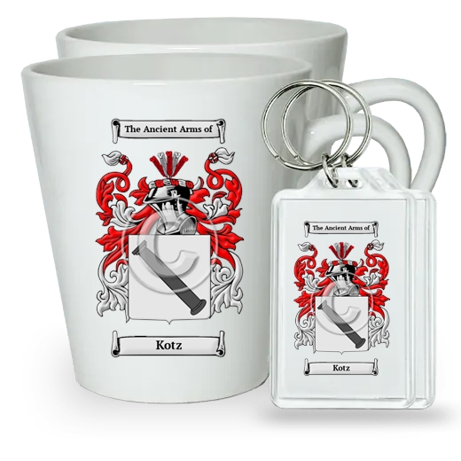 Kotz Pair of Latte Mugs and Pair of Keychains