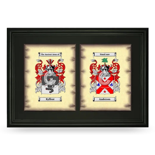 Double Coat of Arms Framed - Black