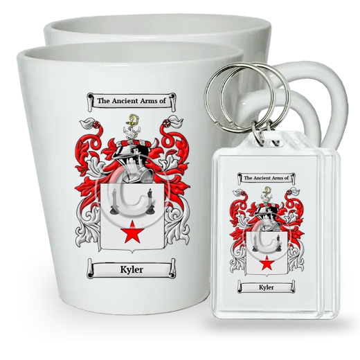 Kyler Pair of Latte Mugs and Pair of Keychains