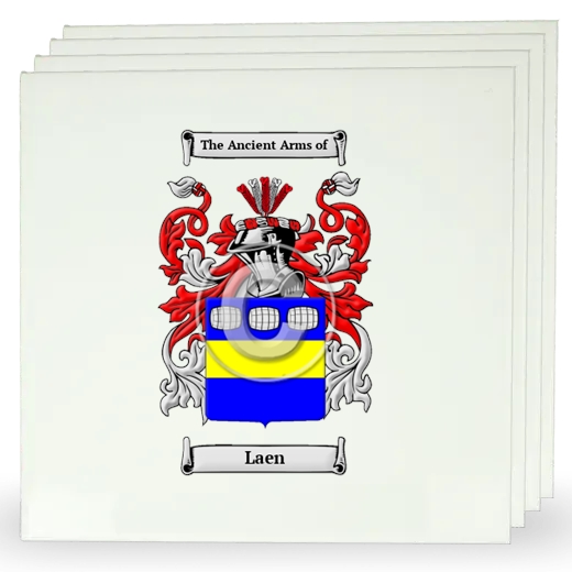 Laen Set of Four Large Tiles with Coat of Arms