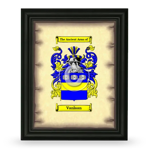 Vanlaan Coat of Arms Framed - Black