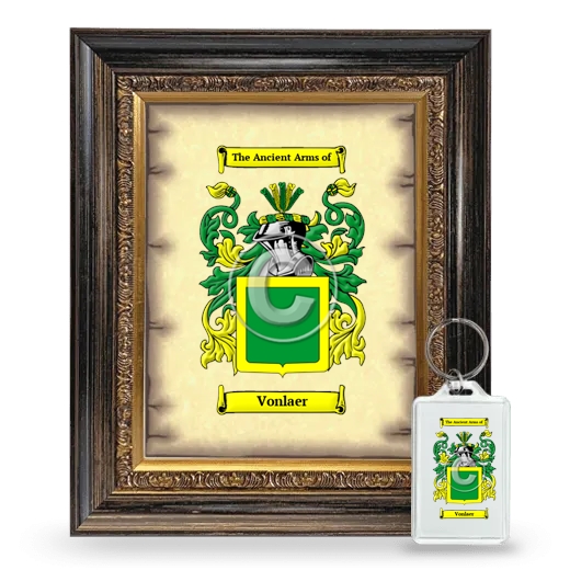 Vonlaer Framed Coat of Arms and Keychain - Heirloom