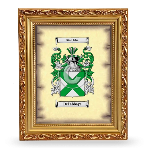 Del'abbaye Coat of Arms Framed - Gold