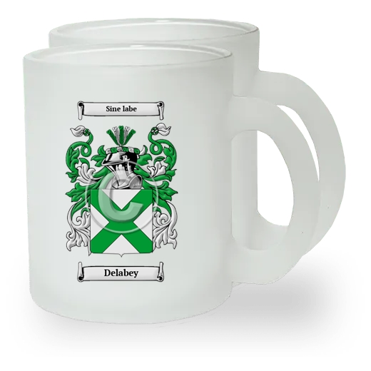 Delabey Pair of Frosted Glass Mugs