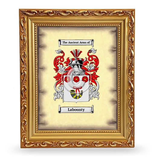 Labounty Coat of Arms Framed - Gold