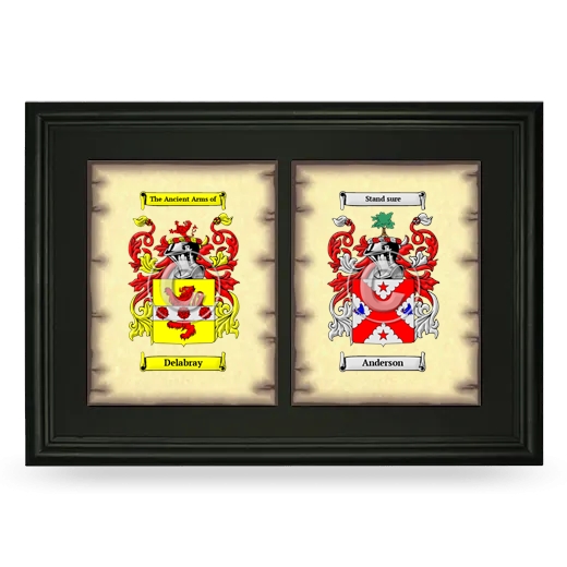 Double Coat of Arms Framed - Black