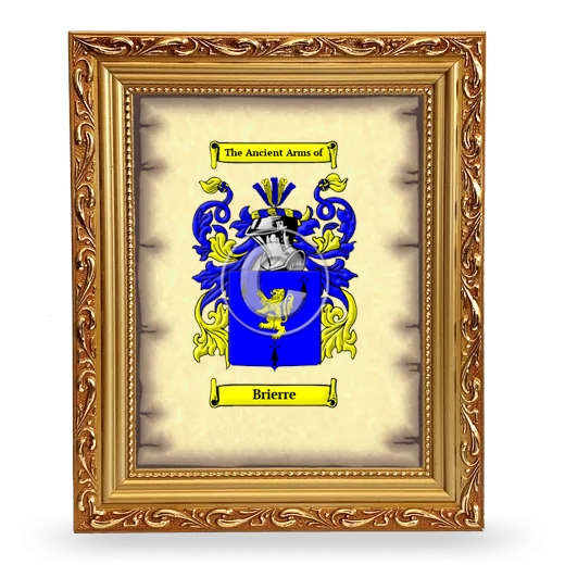 Brierre Coat of Arms Framed - Gold