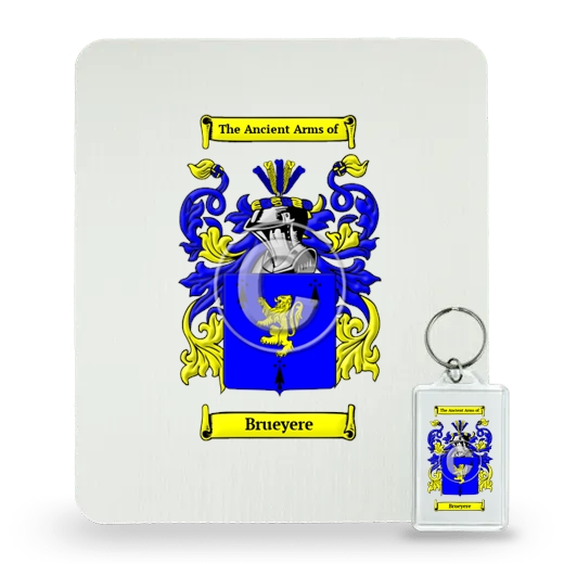 Brueyere Mouse Pad and Keychain Combo Package