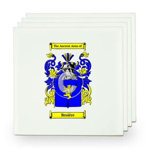 Bruière Set of Four Small Tiles with Coat of Arms