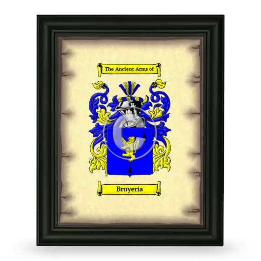 Bruyeria Coat of Arms Framed - Black