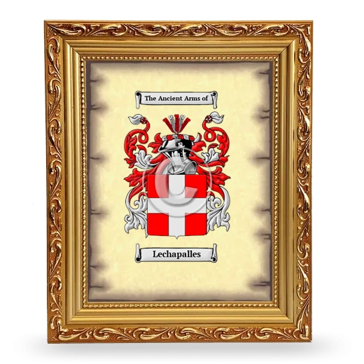 Lechapalles Coat of Arms Framed - Gold