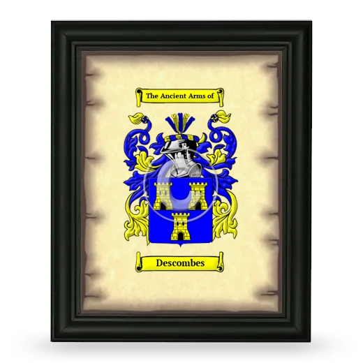 Descombes Coat of Arms Framed - Black