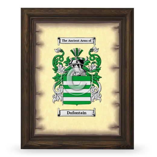Dufontain Coat of Arms Framed - Brown