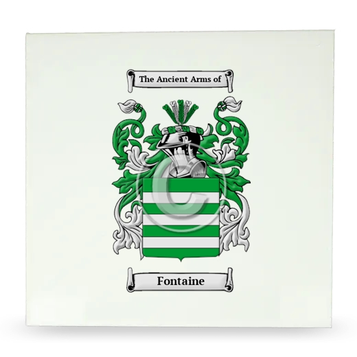 Fontaine Large Ceramic Tile with Coat of Arms
