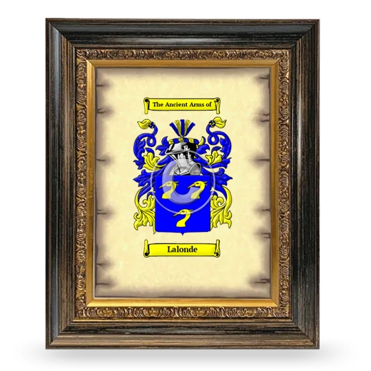 Lalonde Coat of Arms Framed - Heirloom