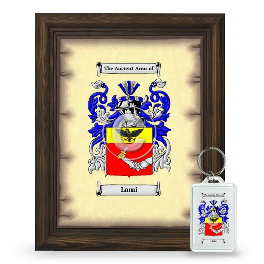 Lami Framed Coat of Arms and Keychain - Brown