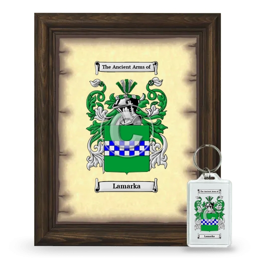 Lamarka Framed Coat of Arms and Keychain - Brown